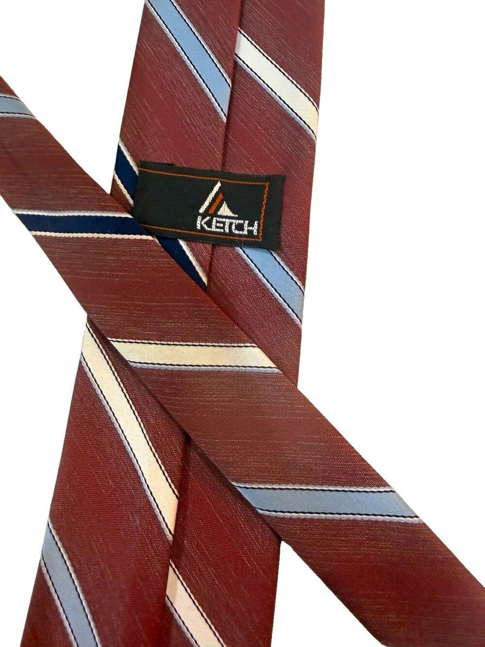 Ketch Men's Striped Woven Red W/White Black Grey StripesClassic Width One Size